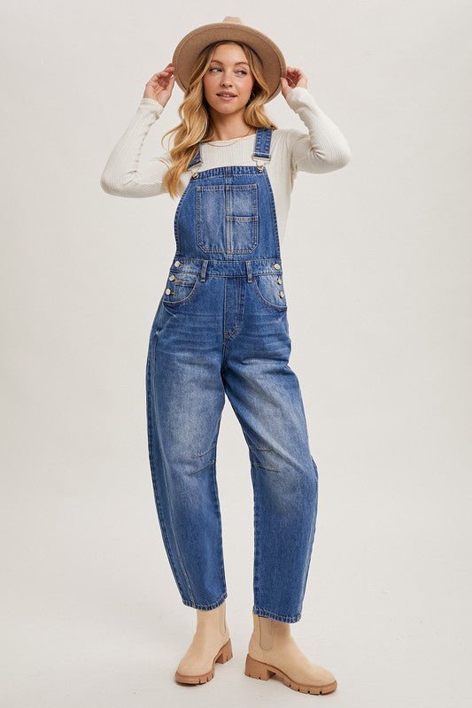Autumn Denim Barrel Overalls - The Dragonfly Boutique