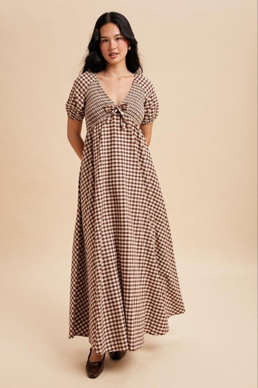 Check Yes Maxi Dress - The Dragonfly Boutique