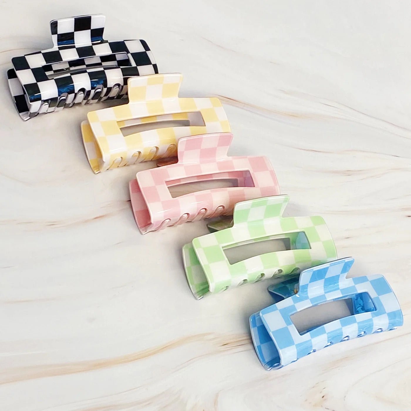Checker Lovers Claw Clip - 3 COLORS - The Dragonfly Boutique