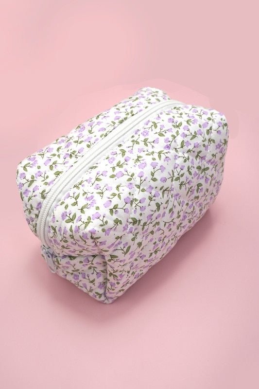 Floral Cotton Makeup Pouch Bag - 3 Colors - The Dragonfly Boutique