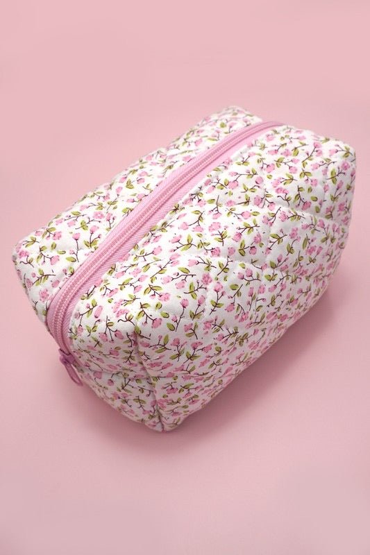 Floral Cotton Makeup Pouch Bag - 3 Colors - The Dragonfly Boutique