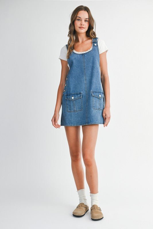 Hey There Pumpkin Denim Dress - The Dragonfly Boutique