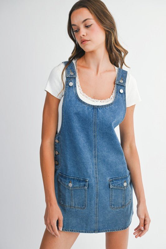 Hey There Pumpkin Denim Dress - The Dragonfly Boutique