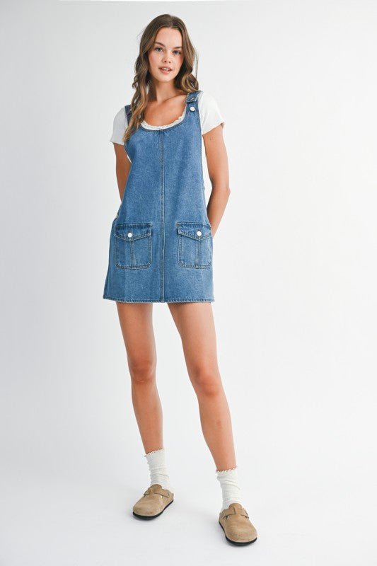 Hey There Pumpkin Denim Dress - The Dragonfly Boutique