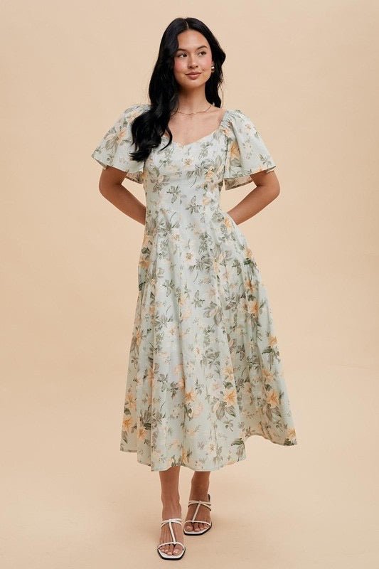 In the Garden Midi Dress - The Dragonfly Boutique