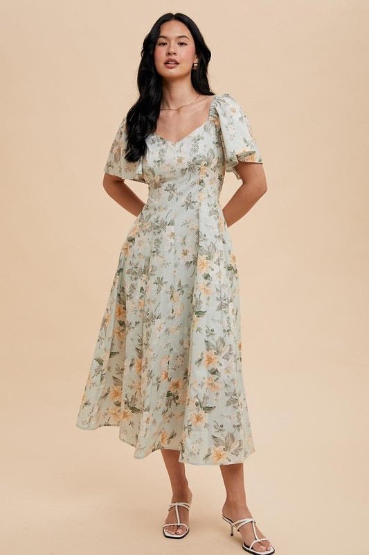 In the Garden Midi Dress - The Dragonfly Boutique