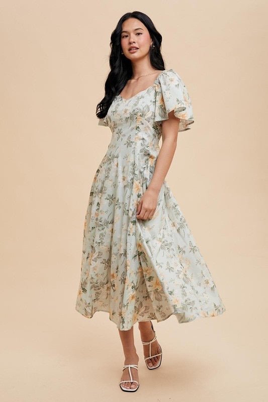 In the Garden Midi Dress - The Dragonfly Boutique