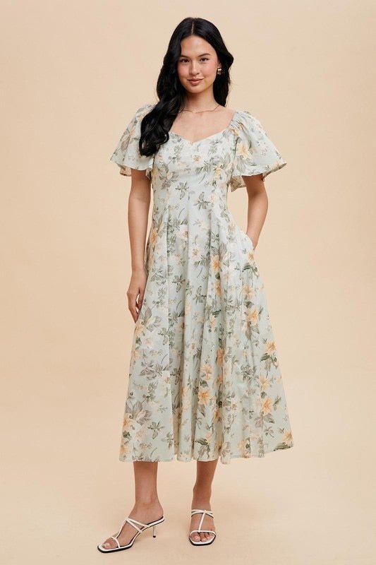 In the Garden Midi Dress - The Dragonfly Boutique