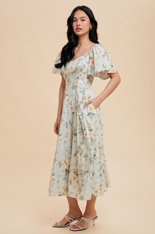 In the Garden Midi Dress - The Dragonfly Boutique