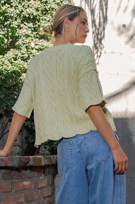 Just Beginning Sweater Top - The Dragonfly Boutique