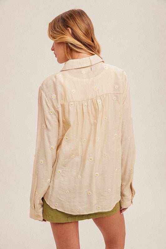 Picking Daisies Button Down Top - The Dragonfly Boutique