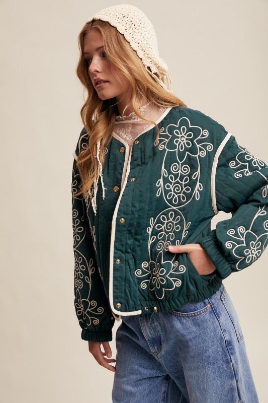 Pine for You Quilted Jacket - The Dragonfly Boutique