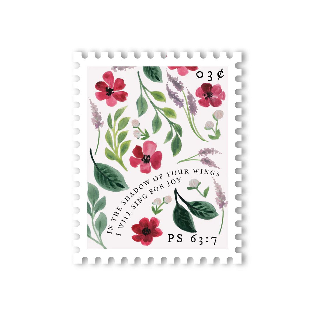 Psalm 63:7 Stamp Sticker - The Dragonfly Boutique