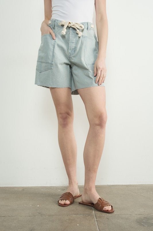 Sail Away Denim Barrel Shorts - The Dragonfly Boutique