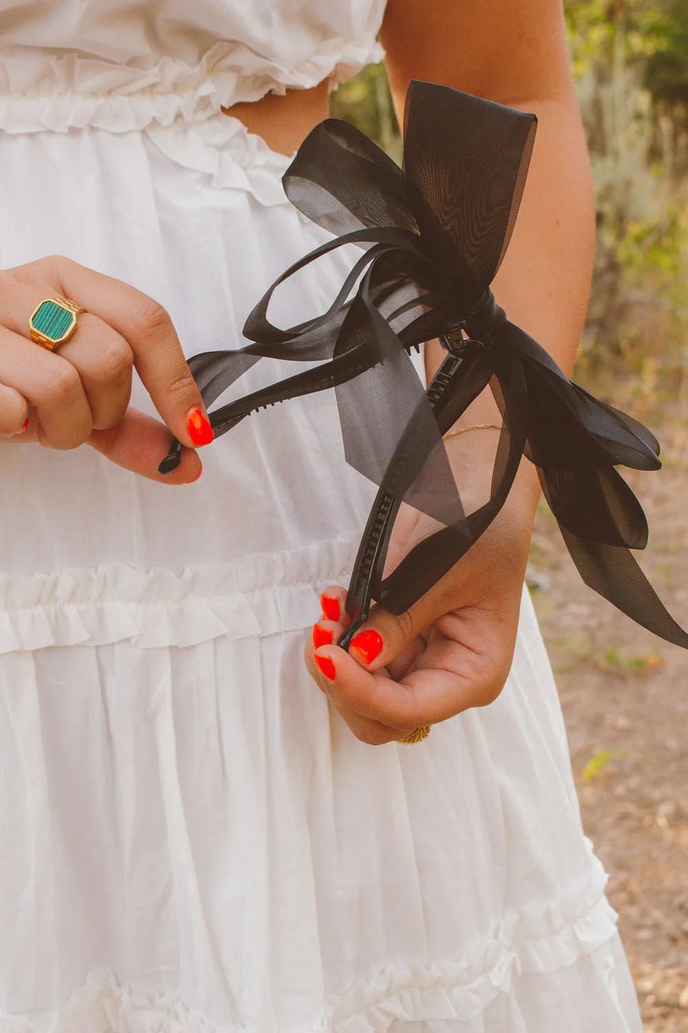 Sheer Bow Banana Clip - 2 Colors - The Dragonfly Boutique