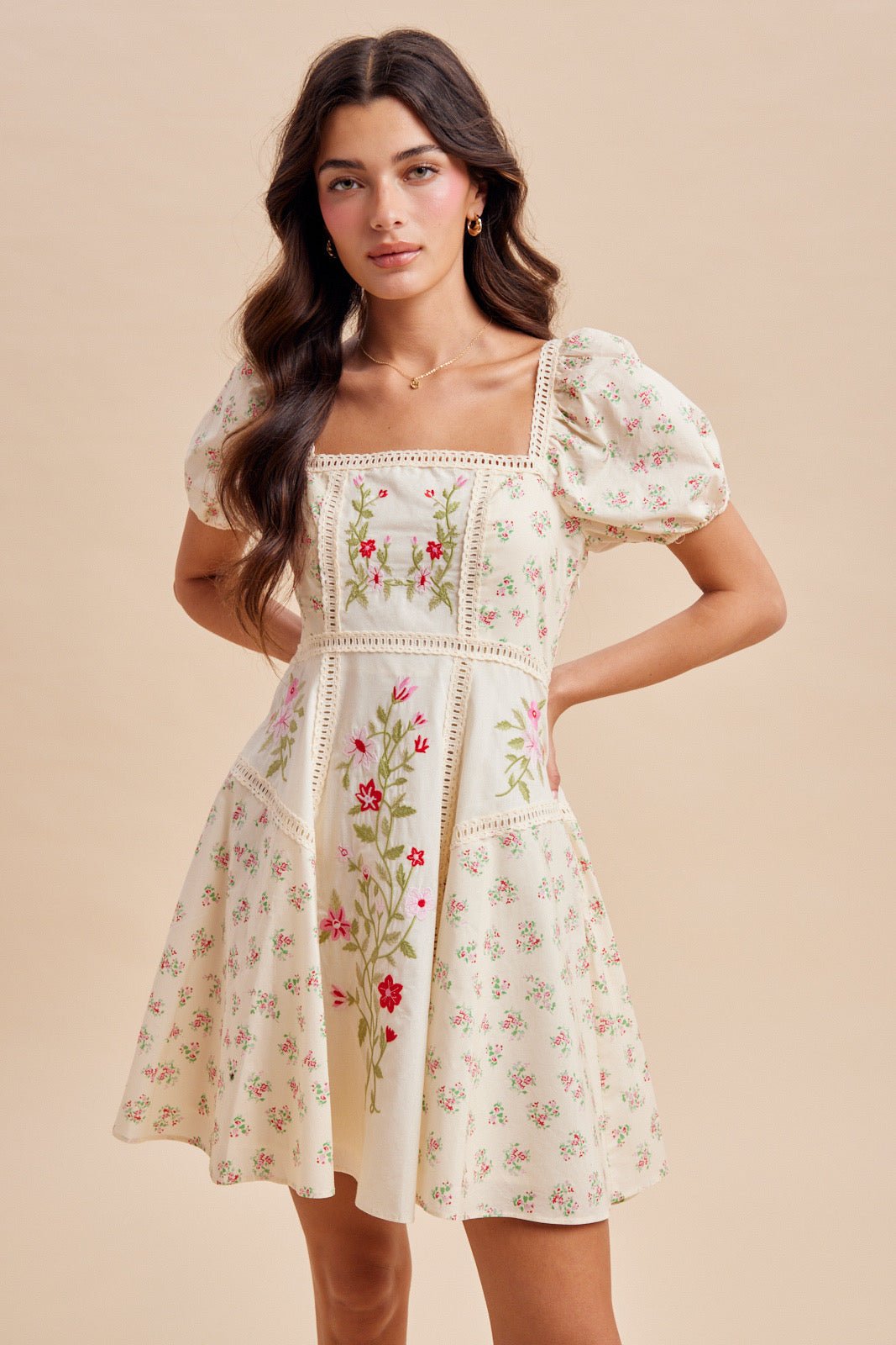 white christmas dresses Get Together Green Floral Dress – Shop the Mint main image 0