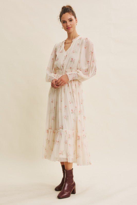 Sweetheart Floral Midi Dress - The Dragonfly Boutique