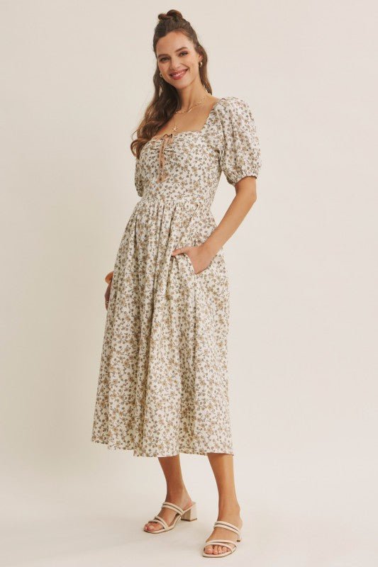 The Anastasia Midi Dress - The Dragonfly Boutique