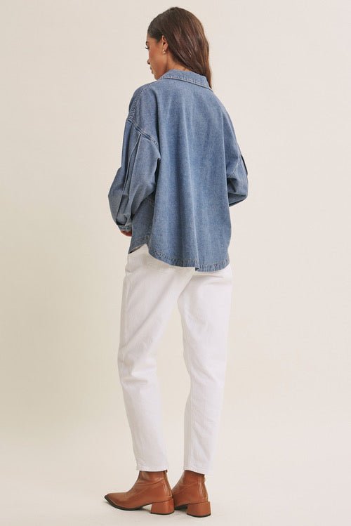 The Dahlia Denim Top - The Dragonfly Boutique