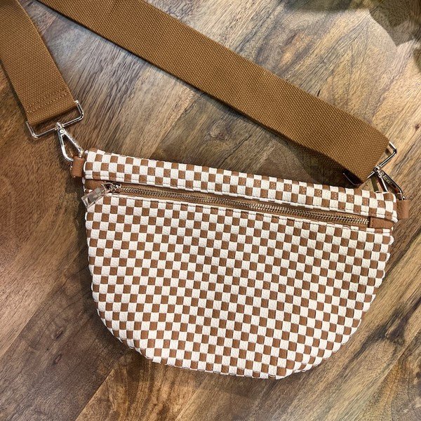 The Westlyn Woven Checkered Bag - The Dragonfly Boutique