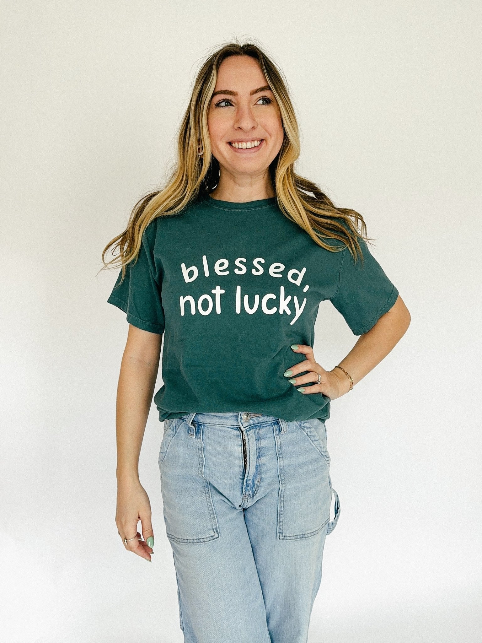 Blessed Not Lucky Tee The Dragonfly Boutique