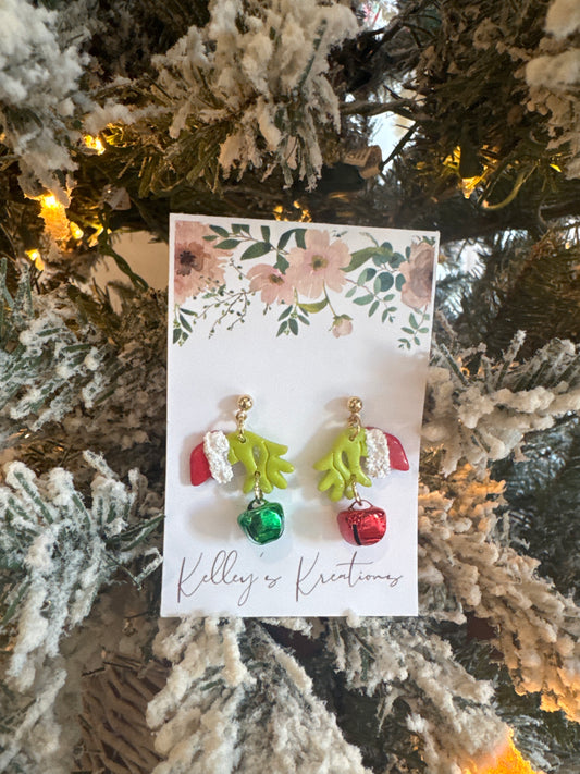 Grinch Jingle Bells Earrings