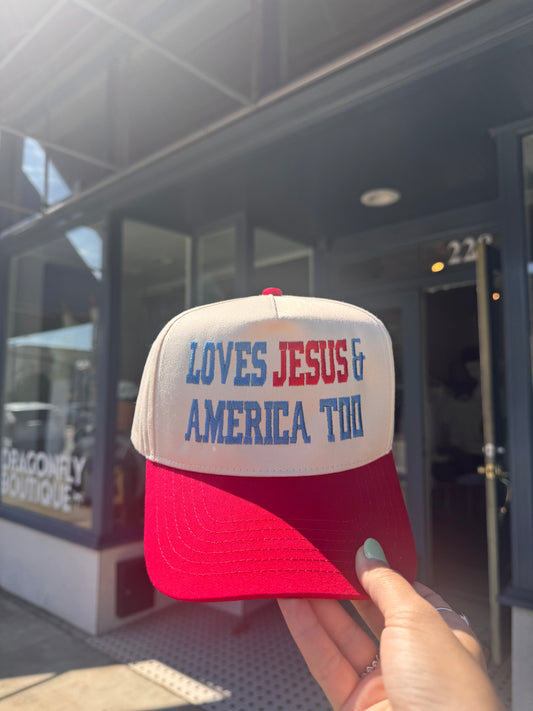 Loves Jesus & America Too Hat