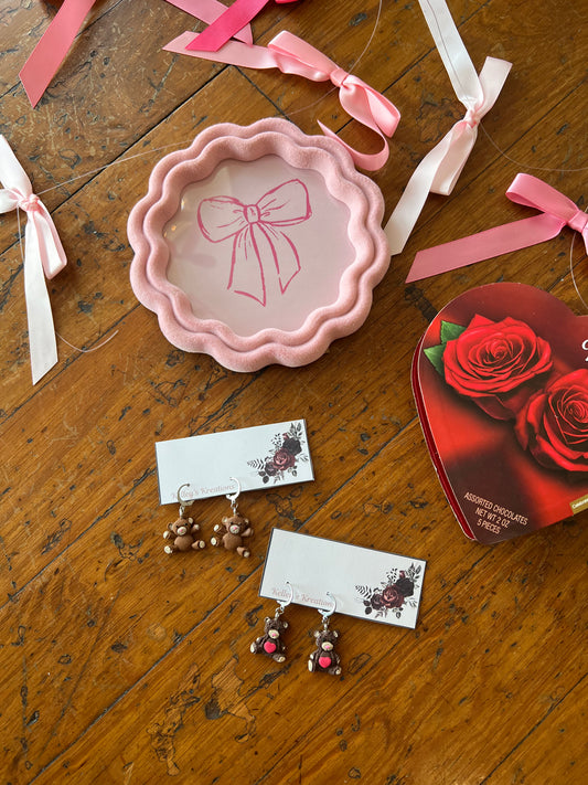 Teddy Bear Dangle Earrings