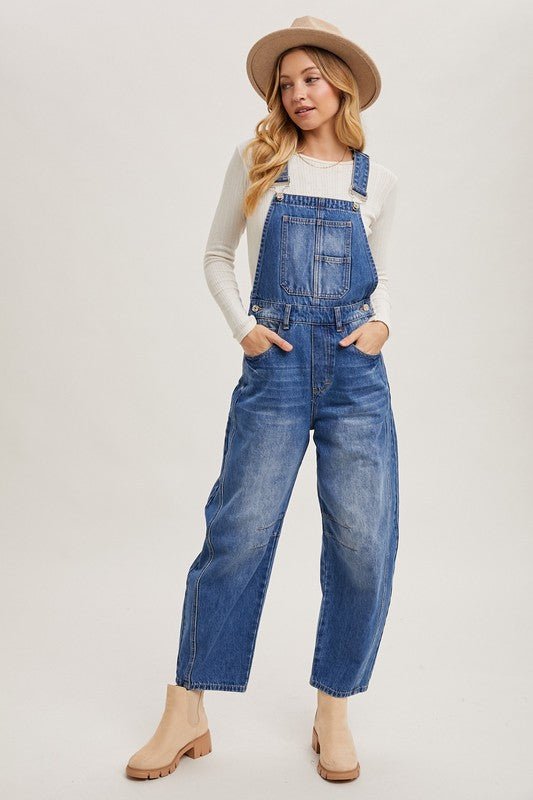 Autumn Denim Barrel Overalls - The Dragonfly Boutique