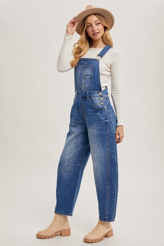 Autumn Denim Barrel Overalls - The Dragonfly Boutique