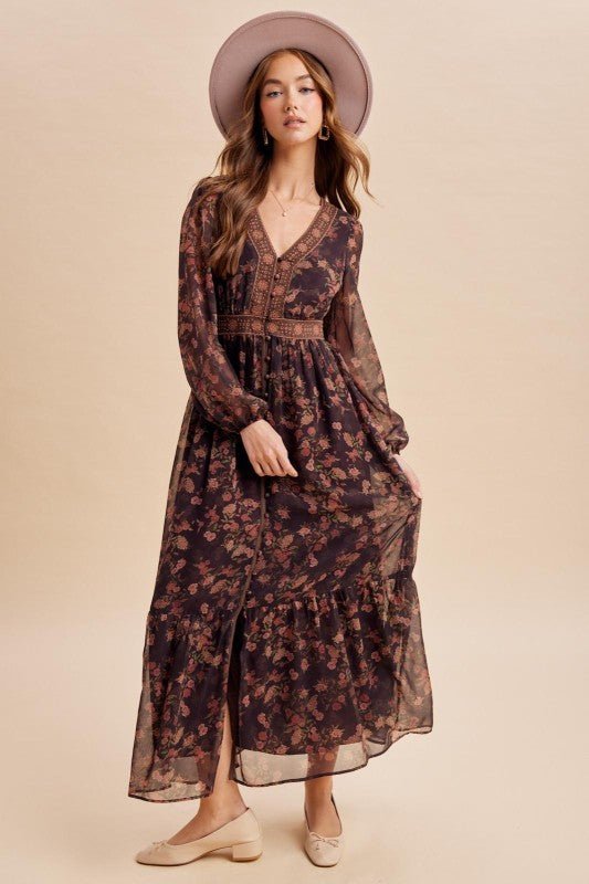 Autumn Nights Maxi Dress - The Dragonfly Boutique