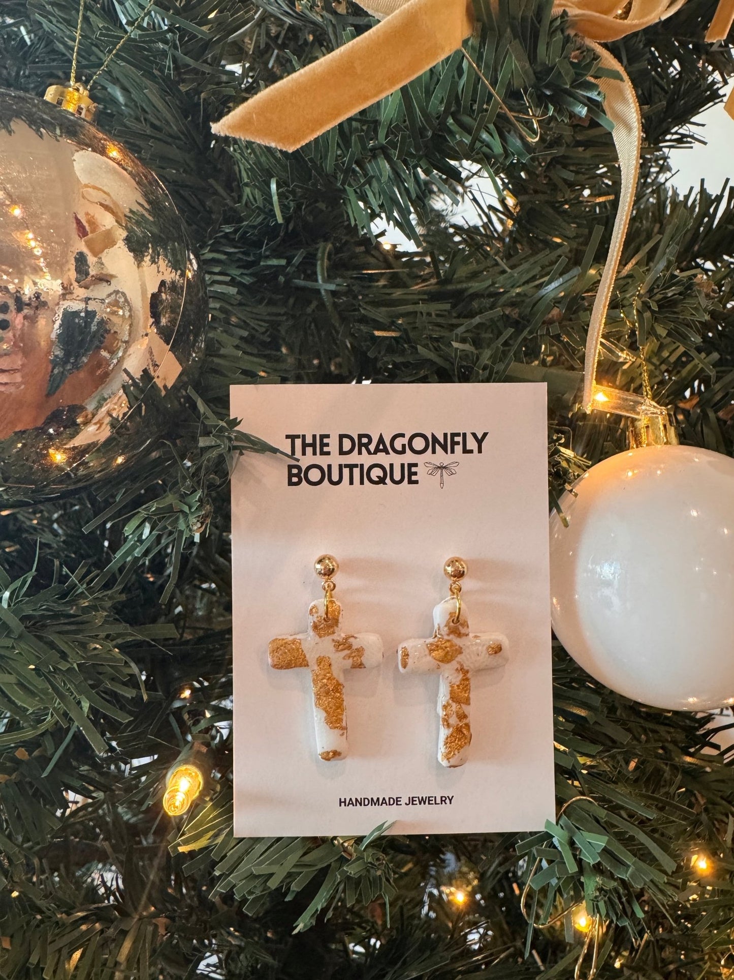 Because the Cross Earring - The Dragonfly Boutique