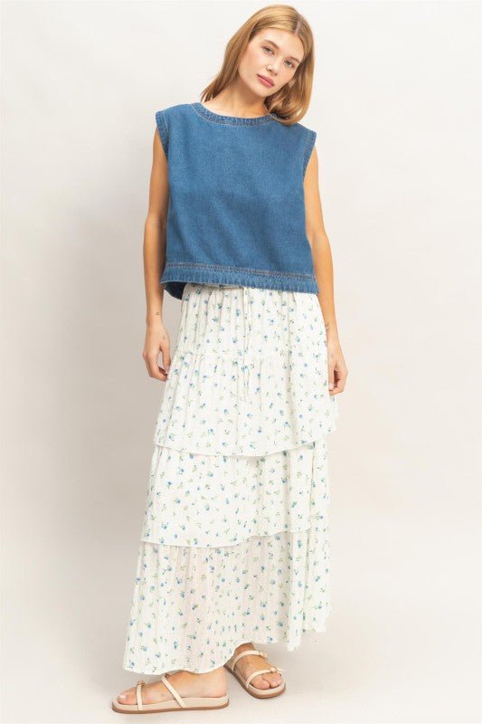 Breezy Day Denim Top - The Dragonfly Boutique