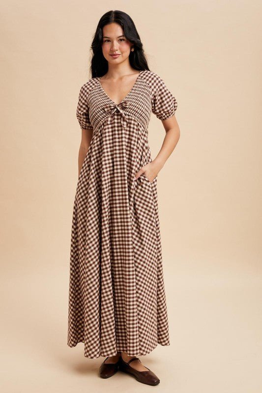 Check Yes Maxi Dress - The Dragonfly Boutique