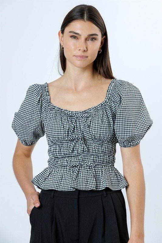 Check Yes Top - The Dragonfly Boutique