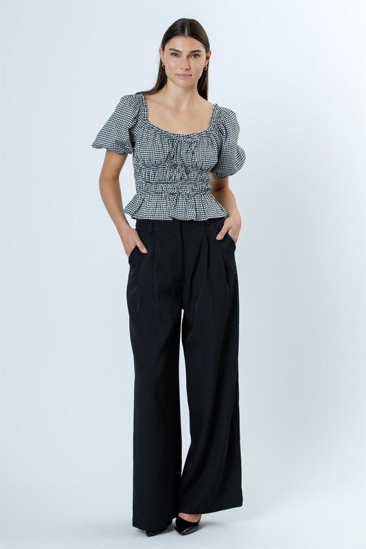 Check Yes Top - The Dragonfly Boutique