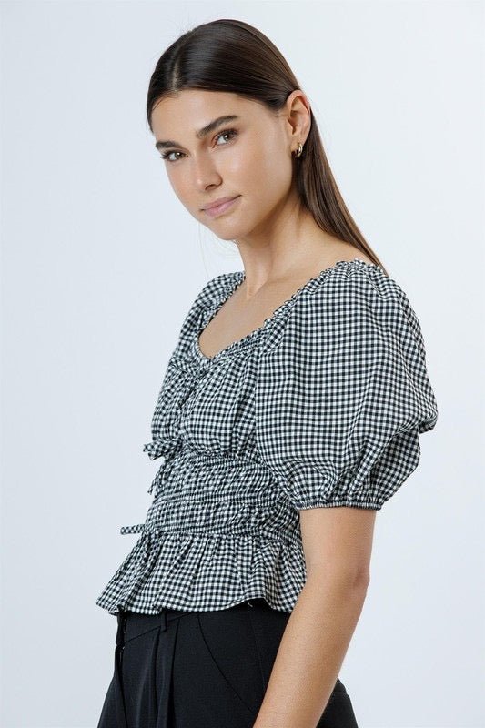 Check Yes Top - The Dragonfly Boutique