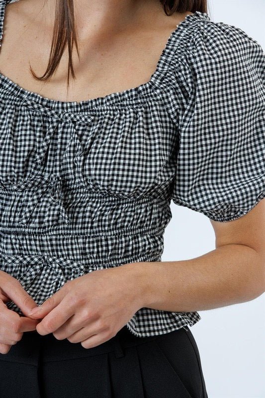 Check Yes Top - The Dragonfly Boutique