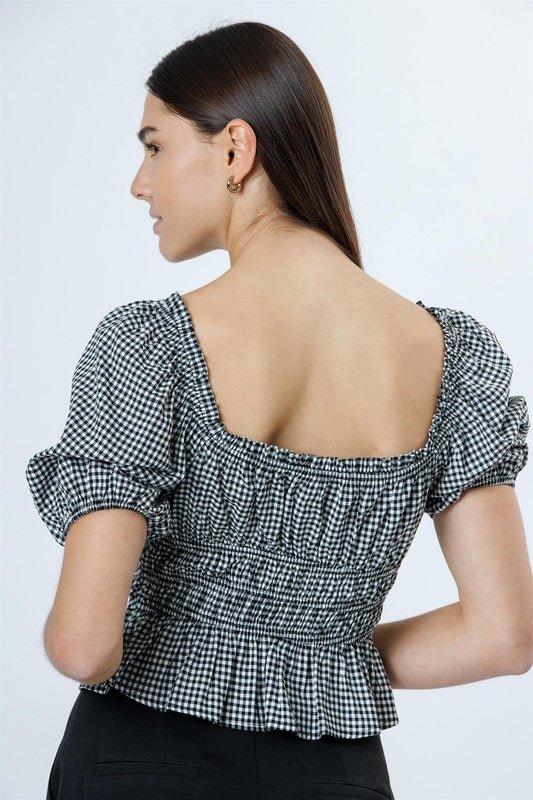 Check Yes Top - The Dragonfly Boutique