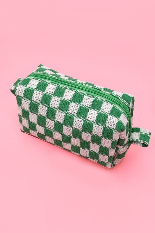 Checkered Makeup Pouch Bag - The Dragonfly Boutique