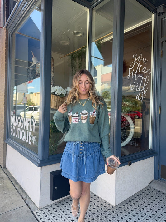 Coffee + Jesus Sweatshirt - The Dragonfly Boutique