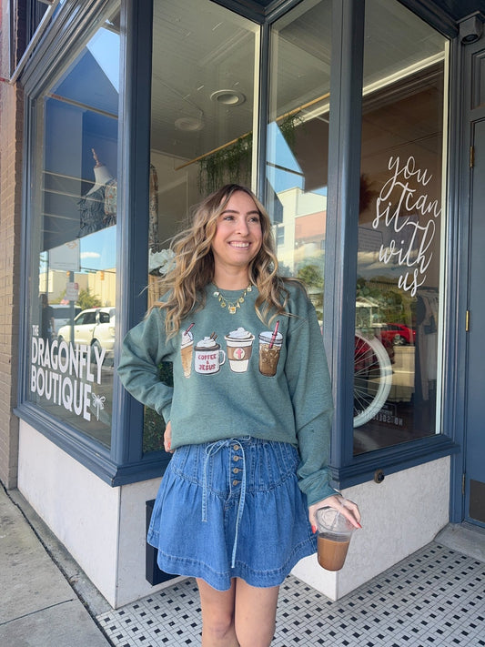 Coffee + Jesus Sweatshirt - The Dragonfly Boutique