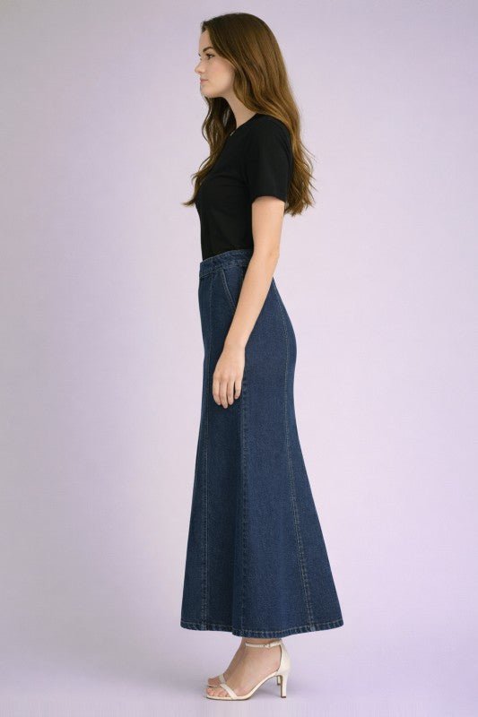 Denim Beauty Maxi Skirt - The Dragonfly Boutique