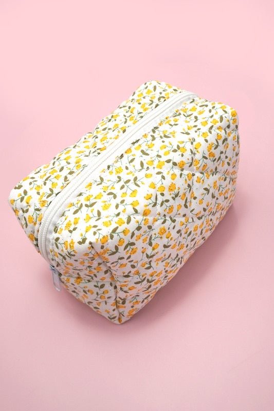 Floral Cotton Makeup Pouch Bag - 3 Colors - The Dragonfly Boutique