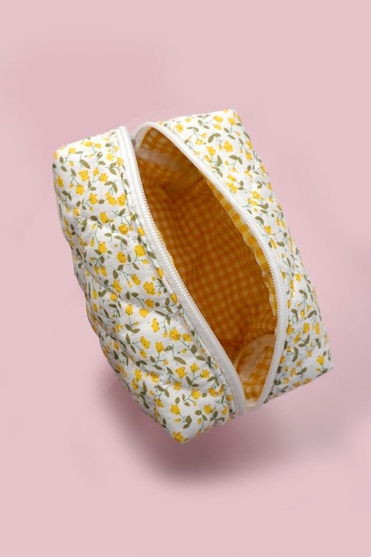 Floral Cotton Makeup Pouch Bag - 3 Colors - The Dragonfly Boutique