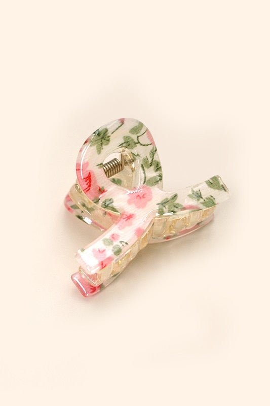 Floral Mini Claw Clip - The Dragonfly Boutique