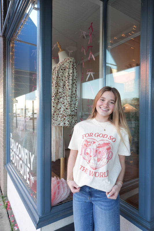 For God Loved the World Tee - The Dragonfly Boutique