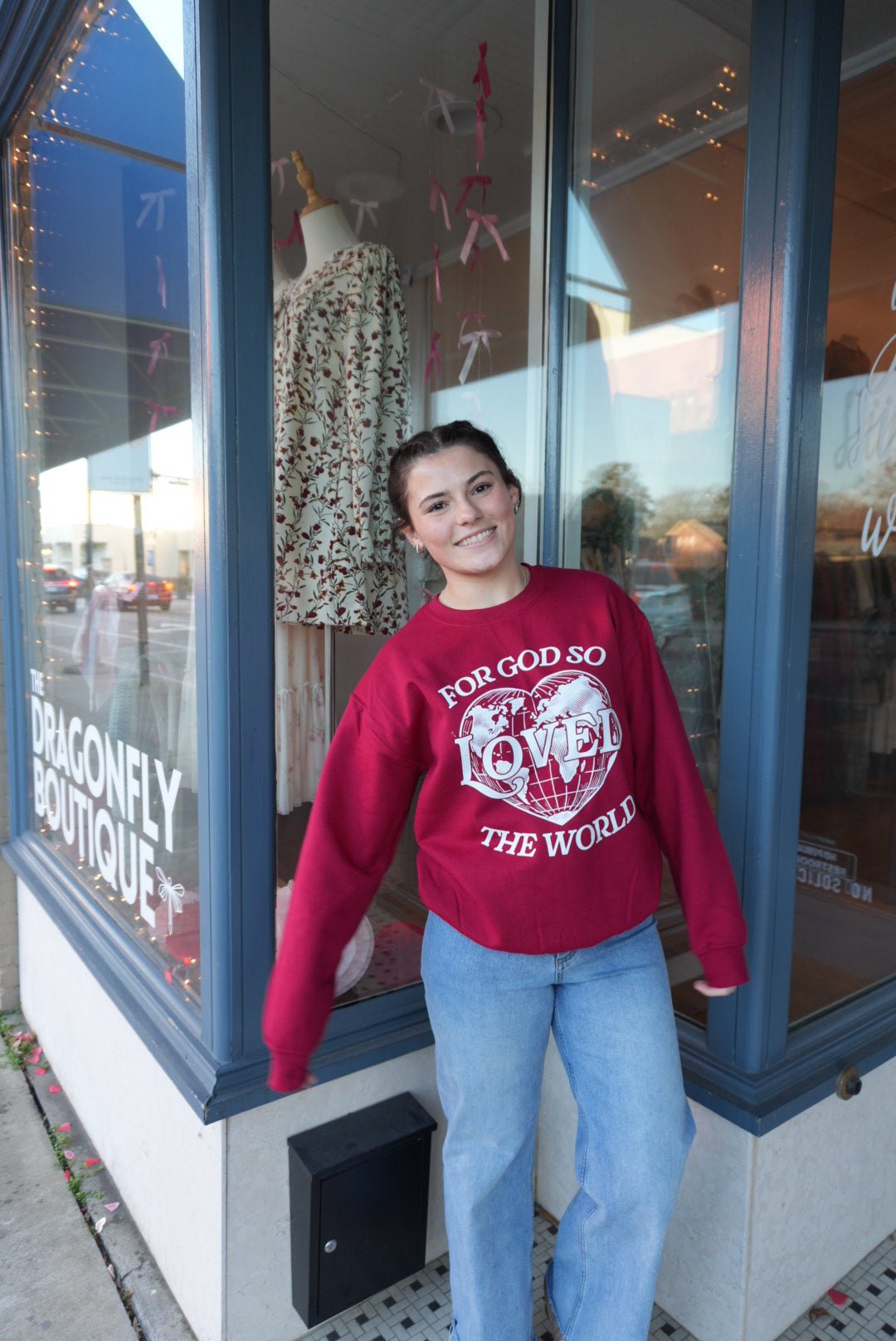 For God So Loved The World Sweatshirt - The Dragonfly Boutique