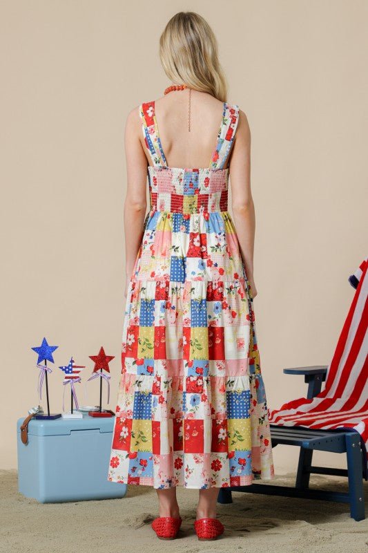Happiness Begins Patchwork Dress - The Dragonfly Boutique