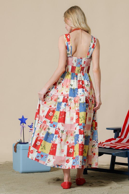 Happiness Begins Patchwork Dress - The Dragonfly Boutique